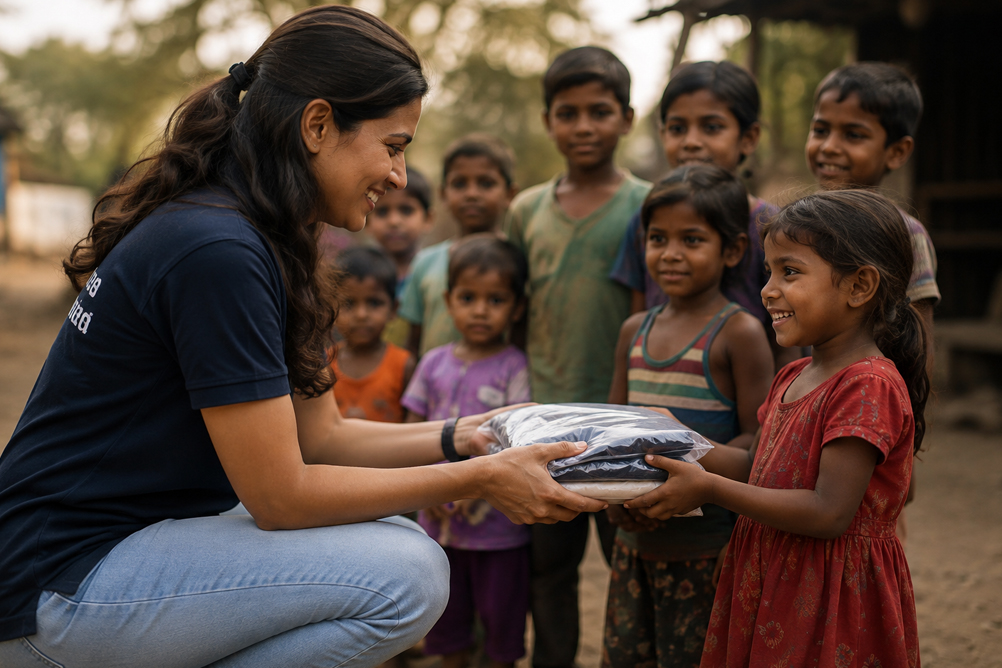 Child receiving food